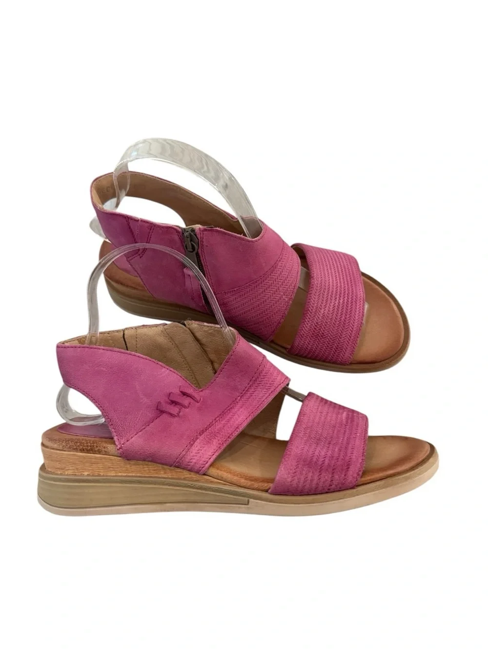 Miz Mooz Cece leather wedge sandals in fuchsia size 38 US 7.5-8
